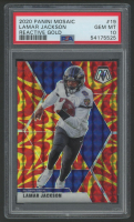 Lamar Jackson 2020 Panini Mosaic Reactive Gold #19 (PSA 10) at PristineAuction.com