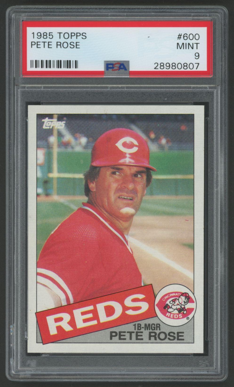 Pete Rose 1985 Topps #600 (PSA 9) at PristineAuction.com Pete Rose 1985 Topps #600 (PSA 9) at PristineAuction.com