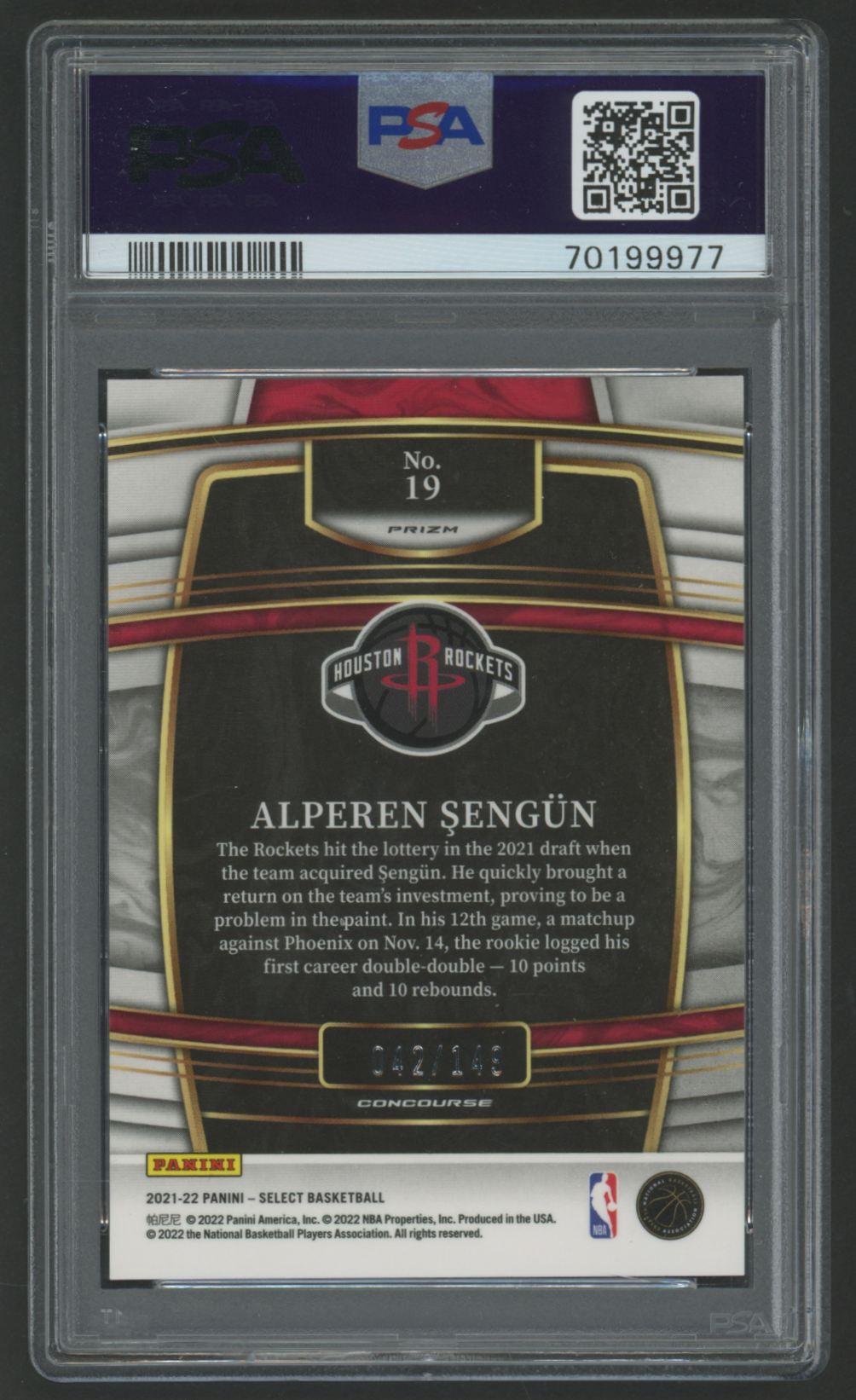 Alperen Sengun 2021 Select White Prizm #19 #42/149 RC (PSA 9) at PristineAuction.com Alperen Sengun 2021 Select White Prizm #19 #42/149 RC (PSA 9) at PristineAuction.com