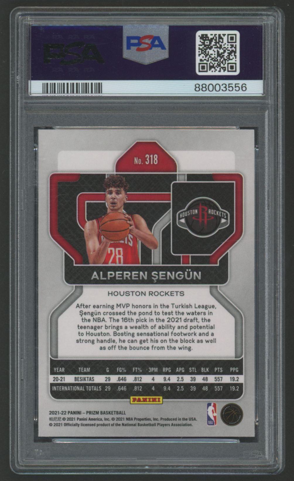 Alperen Sengun 2021 Panini Prizm #318 RC (PSA 10) at PristineAuction.com Alperen Sengun 2021 Panini Prizm #318 RC (PSA 10) at PristineAuction.com