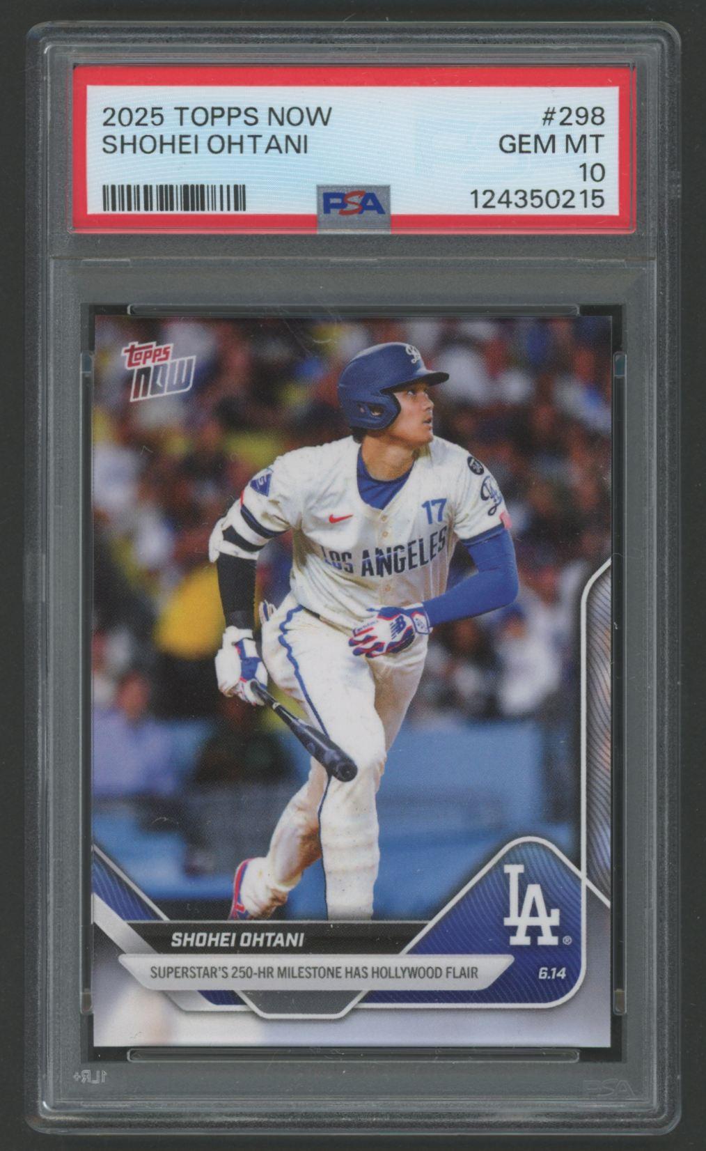 Shohei Ohtani 2025 Topps Now #298 (PSA 10) at PristineAuction.com Shohei Ohtani 2025 Topps Now #298 (PSA 10) at PristineAuction.com