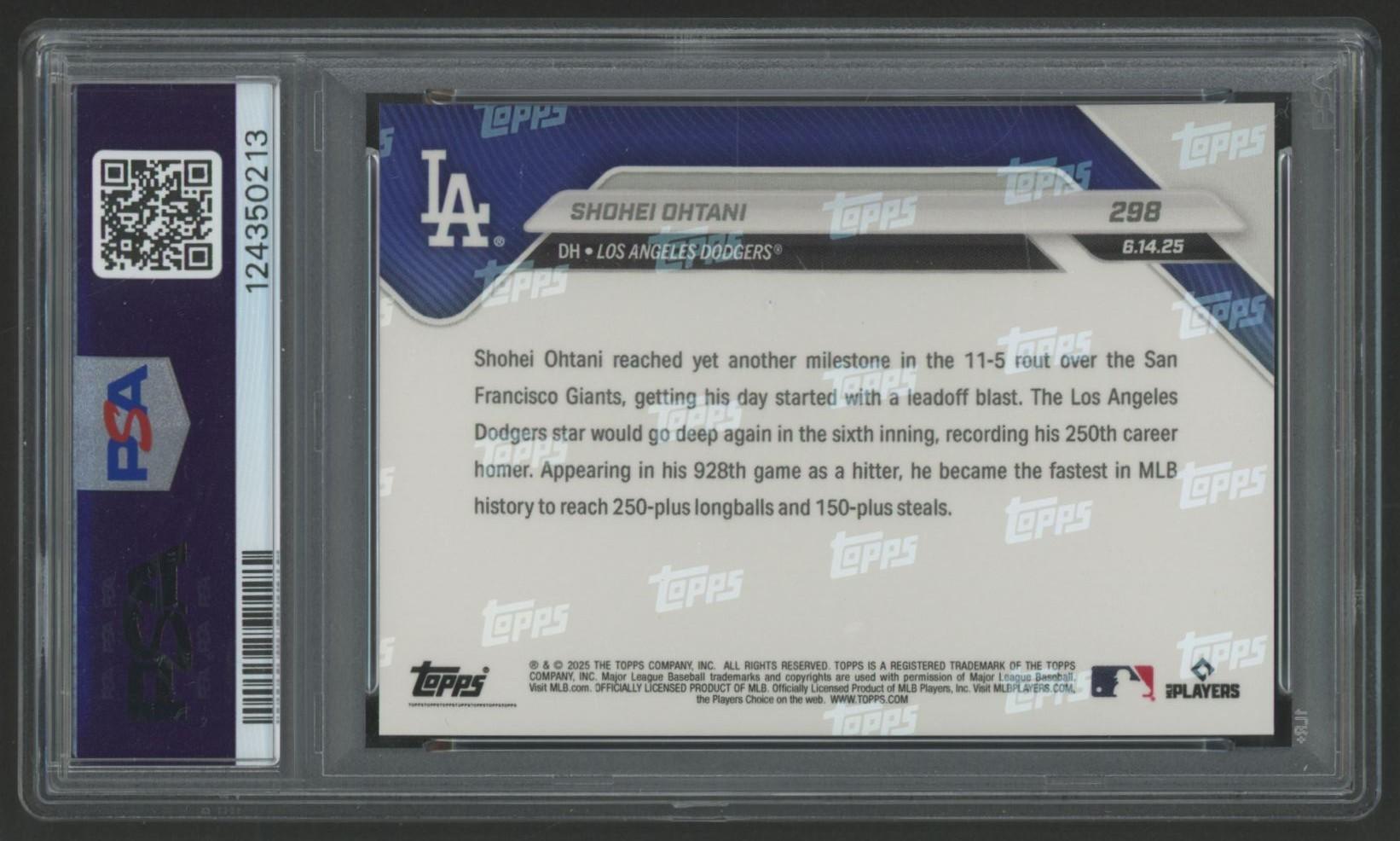 Shohei Ohtani 2025 Topps Now #298 (PSA 10) at PristineAuction.com Shohei Ohtani 2025 Topps Now #298 (PSA 10) at PristineAuction.com