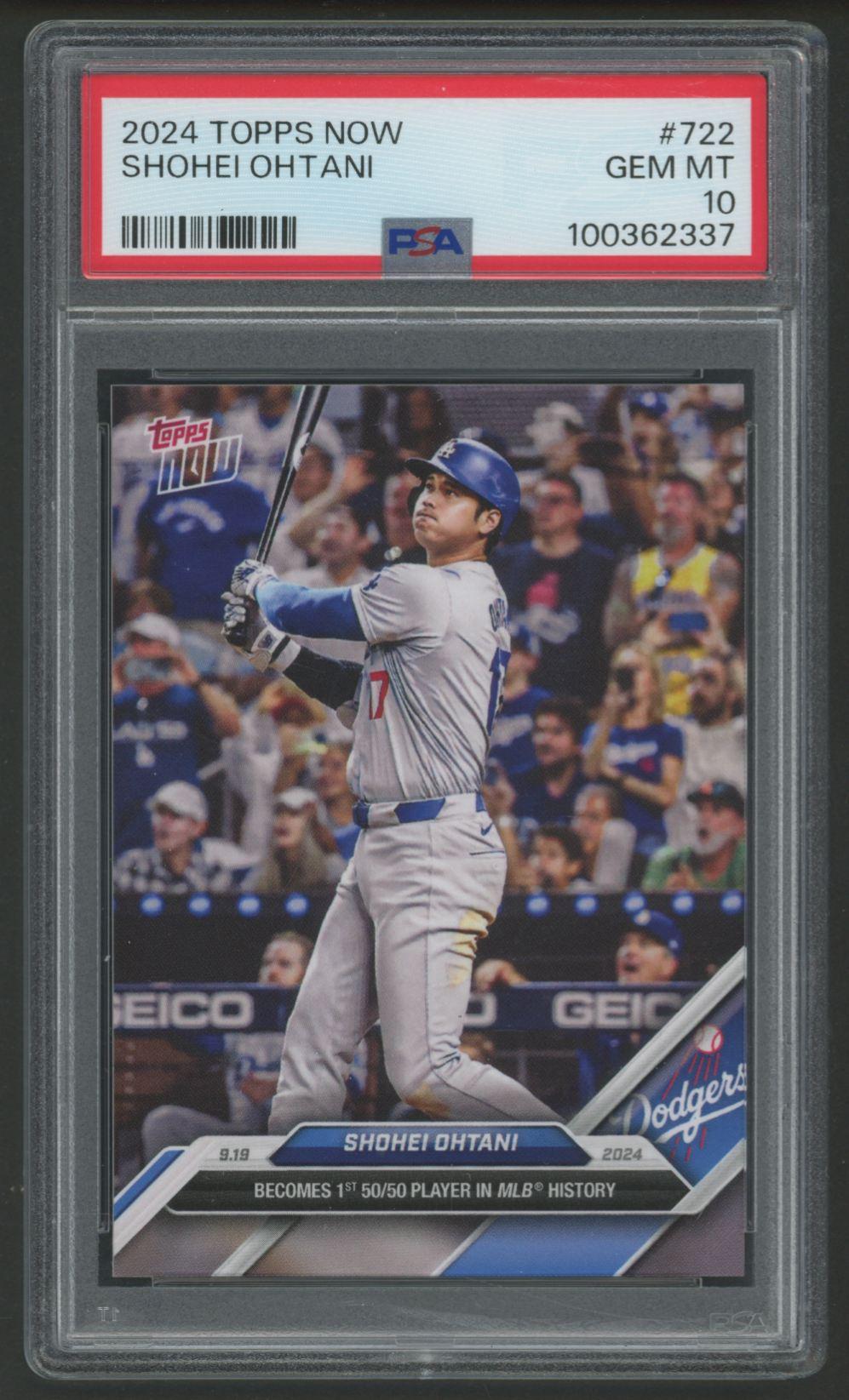 Shohei Ohtani 2024 Topps Now #722 (PSA 10) at PristineAuction.com Shohei Ohtani 2024 Topps Now #722 (PSA 10) at PristineAuction.com