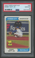 Bobby Witt Jr. 2023 Topps Heritage 1974 #85 (PSA 10) at PristineAuction.com