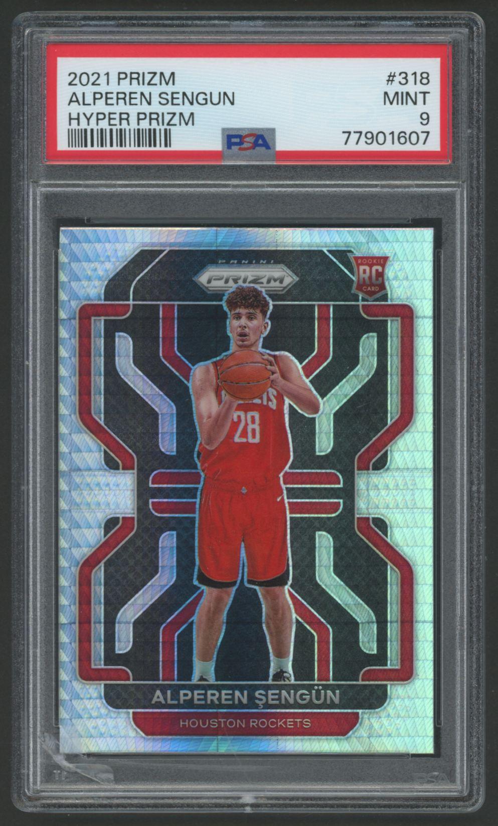 Alperen Sengun 2021-22 Panini Prizm Prizms Hyper #318 RC (PSA 9) at PristineAuction.com Alperen Sengun 2021-22 Panini Prizm Prizms Hyper #318 RC (PSA 9) at PristineAuction.com