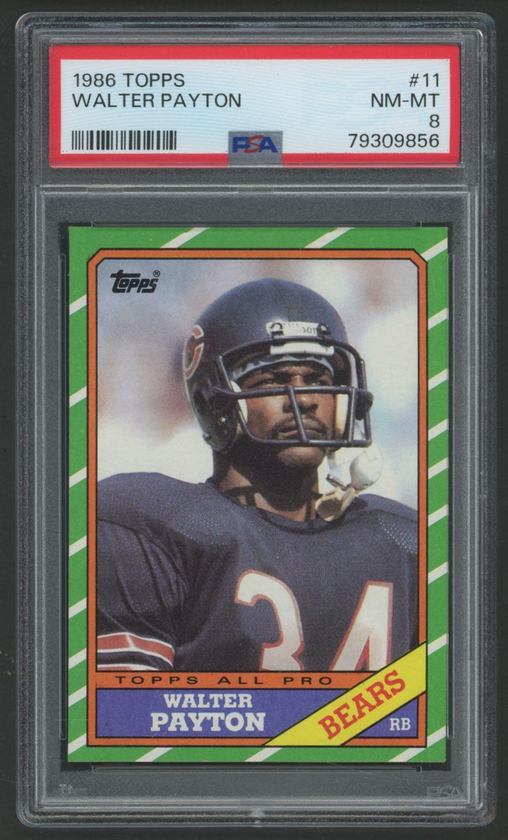 Walter Payton 1986 Topps #11 AP (PSA 8) at PristineAuction.com Walter Payton 1986 Topps #11 AP (PSA 8) at PristineAuction.com