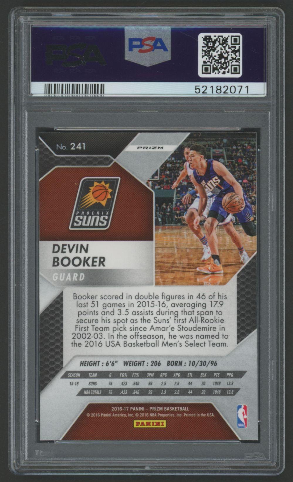 Devin Booker 2016 Panini Prizm Silver Prizm #241 (PSA 10) at PristineAuction.com Devin Booker 2016 Panini Prizm Silver Prizm #241 (PSA 10) at PristineAuction.com