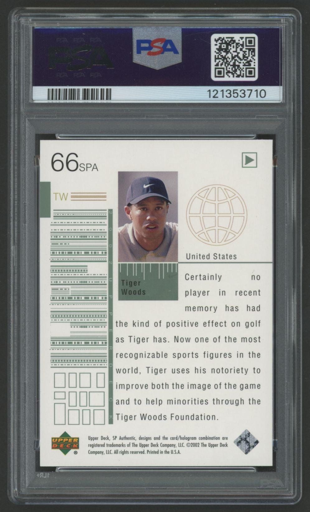 Tiger Woods 2002 SP Authentic #66 (PSA 10) at PristineAuction.com Tiger Woods 2002 SP Authentic #66 (PSA 10) at PristineAuction.com