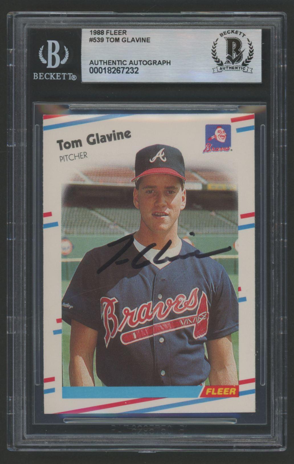 Tom Glavine Signed 1988 Fleer #539 RC (BGS) at PristineAuction.com Tom Glavine Signed 1988 Fleer #539 RC (BGS) at PristineAuction.com