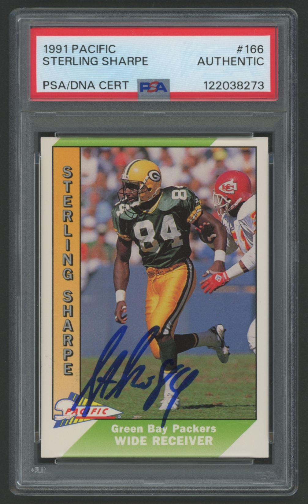 Sterling Sharpe Signed 1991 Pacific #166 (PSA) at PristineAuction.com Sterling Sharpe Signed 1991 Pacific #166 (PSA) at PristineAuction.com
