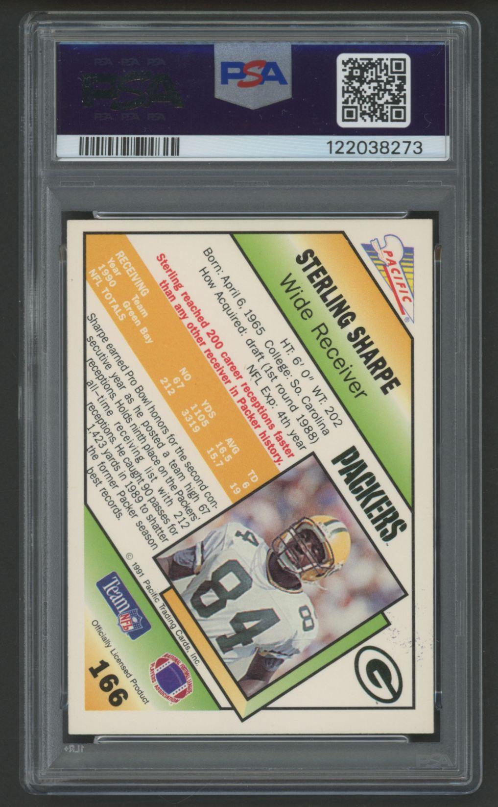 Sterling Sharpe Signed 1991 Pacific #166 (PSA) at PristineAuction.com Sterling Sharpe Signed 1991 Pacific #166 (PSA) at PristineAuction.com