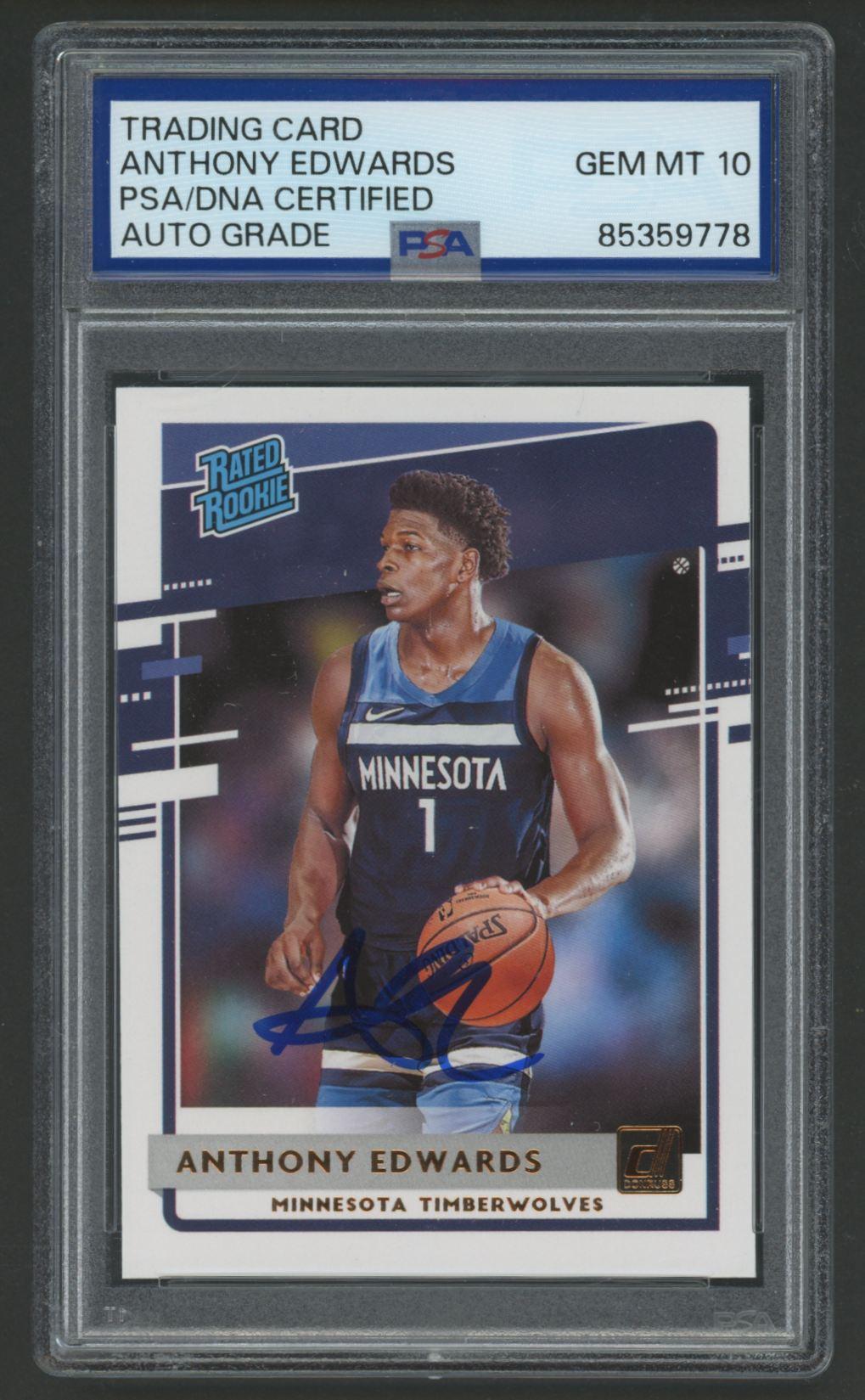 Anthony Edwards Signed 2021 Donruss RR #201 (PSA | Auto 10) at PristineAuction.com Anthony Edwards Signed 2021 Donruss RR #201 (PSA | Auto 10) at PristineAuction.com