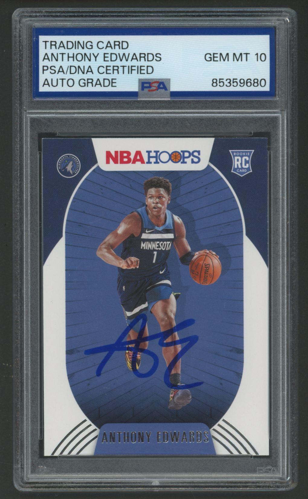 Anthony Edwards 2020 Panini NBA Hoops #216 (PSA | Auto 10) at PristineAuction.com Anthony Edwards 2020 Panini NBA Hoops #216 (PSA | Auto 10) at PristineAuction.com