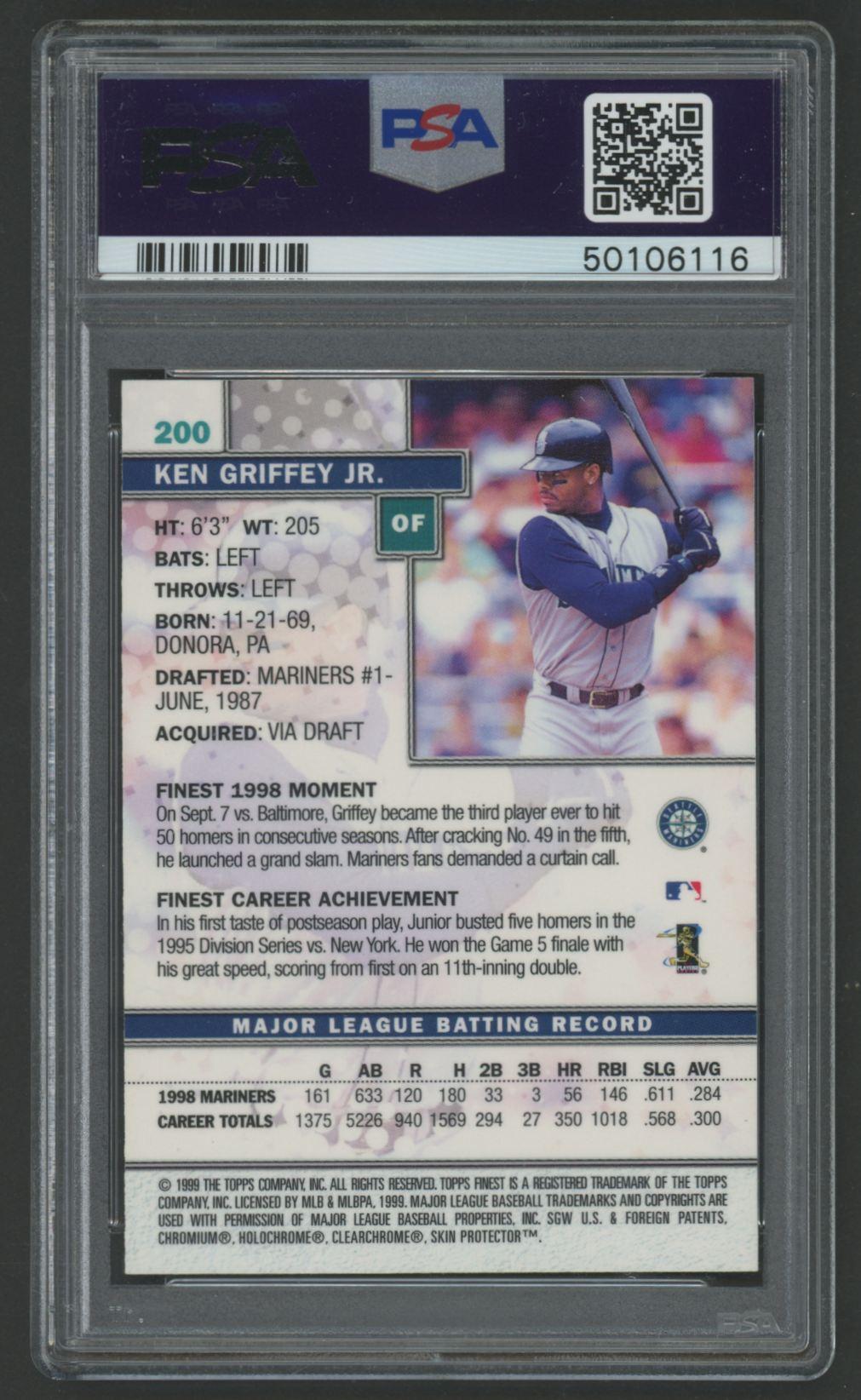 Ken Griffey Jr. 1999 Finest #200 (PSA 10) at PristineAuction.com Ken Griffey Jr. 1999 Finest #200 (PSA 10) at PristineAuction.com