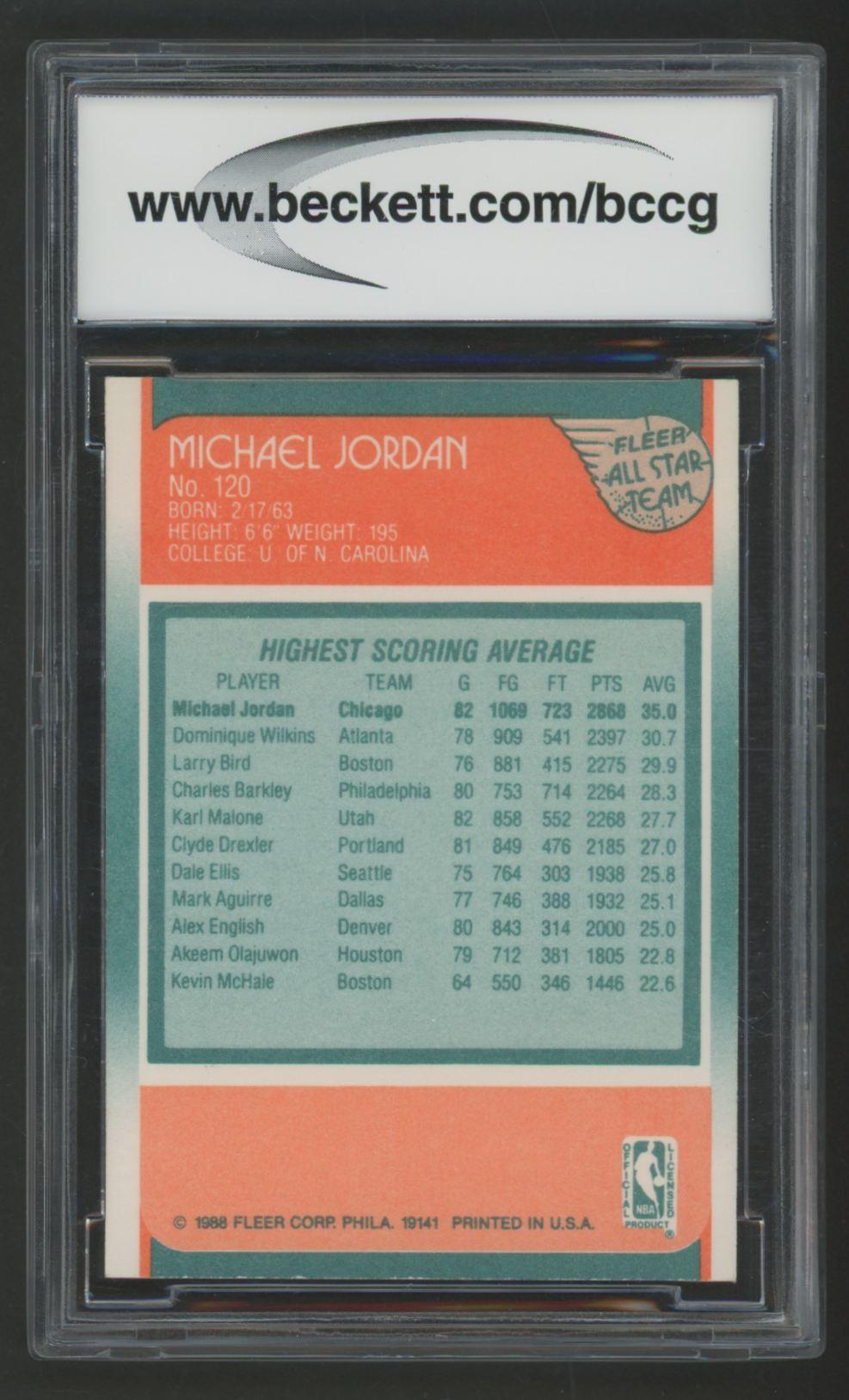 Michael Jordan 1988-89 Fleer #120 (BCCG 10) at PristineAuction.com Michael Jordan 1988-89 Fleer #120 (BCCG 10) at PristineAuction.com