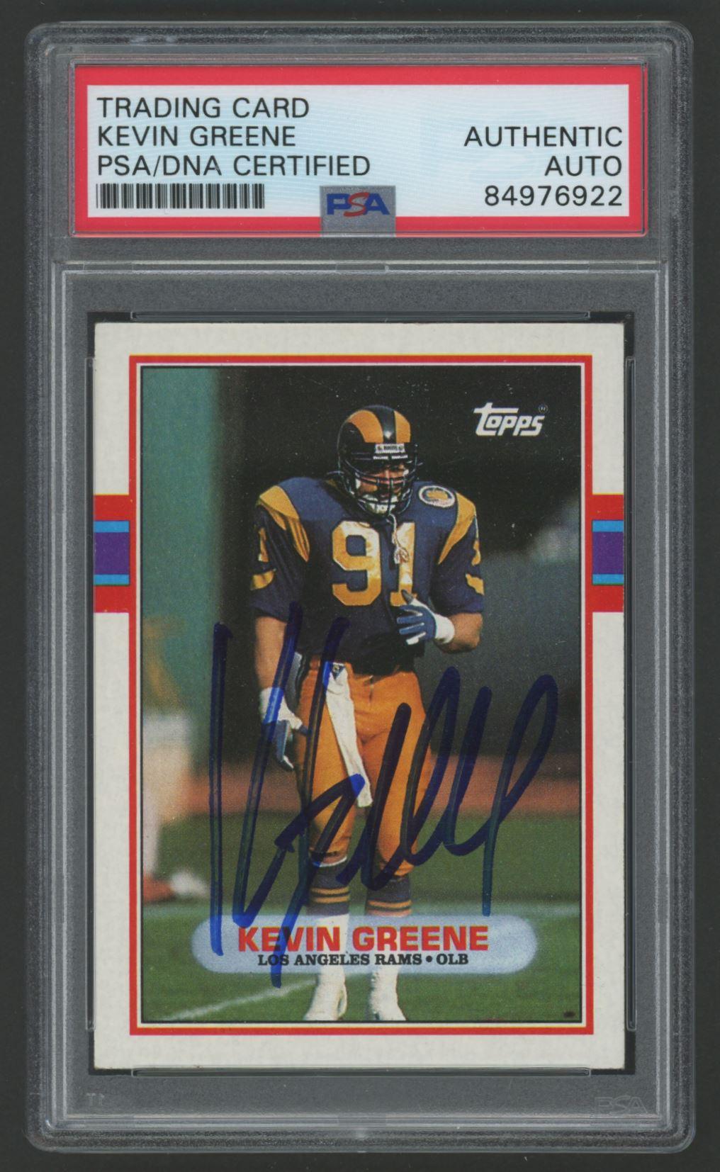 Kevin Greene Signed 1989 Topps #134 (PSA) at PristineAuction.com Kevin Greene Signed 1989 Topps #134 (PSA) at PristineAuction.com
