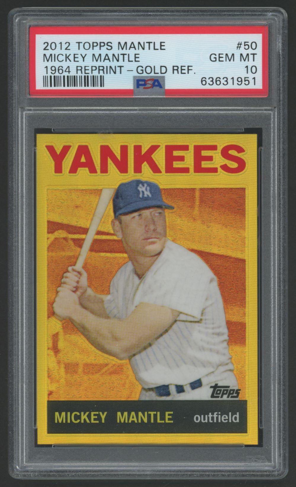 Mickey Mantle 2012 Topps Factory Set Mantle Chrome Gold Refractors #50 64T (PSA 10) at PristineAuction.com Mickey Mantle 2012 Topps Factory Set Mantle Chrome Gold Refractors #50 64T (PSA 10) at PristineAuction.com