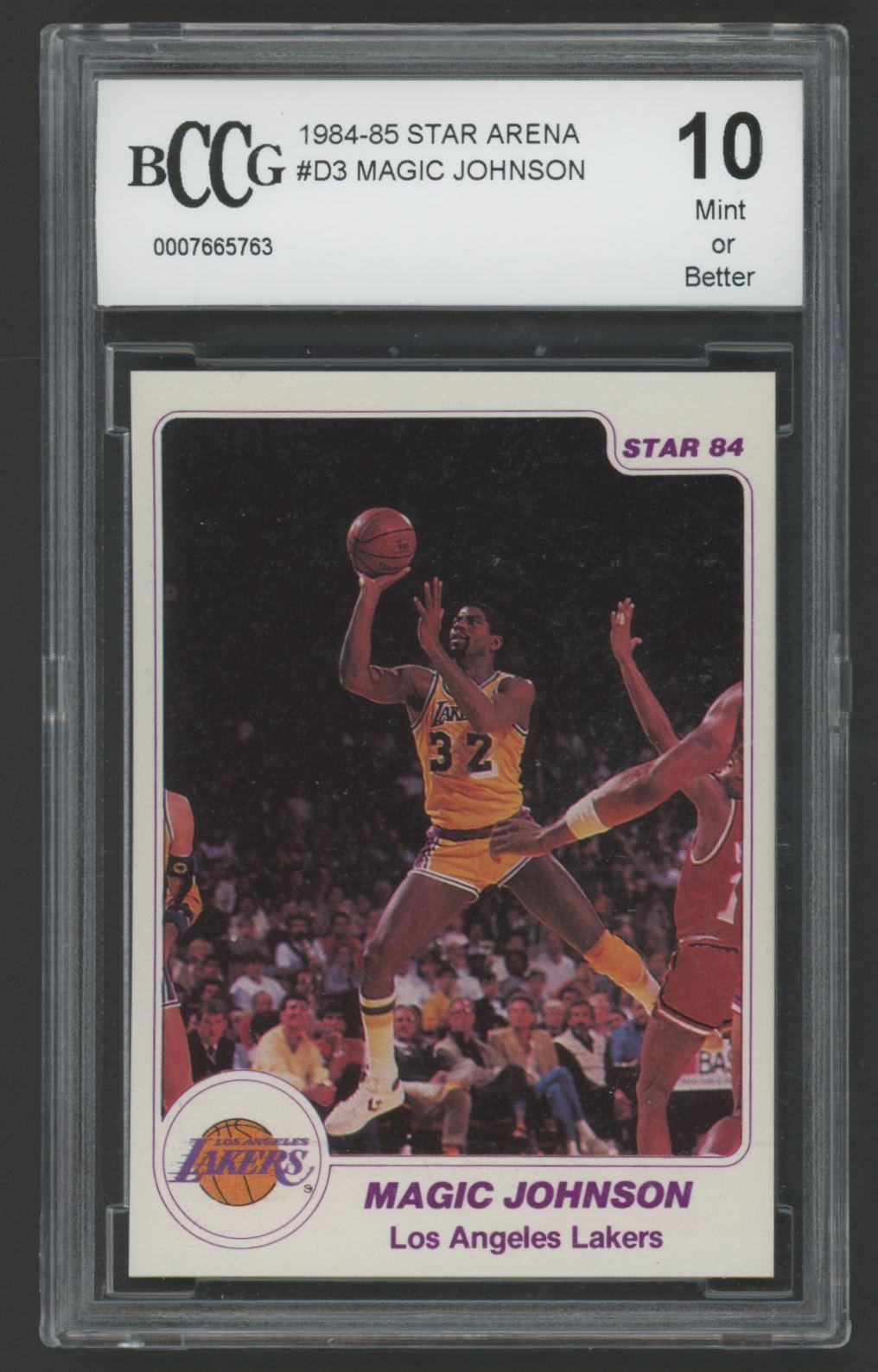 Magic Johnson 1984-85 Star Arena #D3 (BCCG 10) at PristineAuction.com Magic Johnson 1984-85 Star Arena #D3 (BCCG 10) at PristineAuction.com