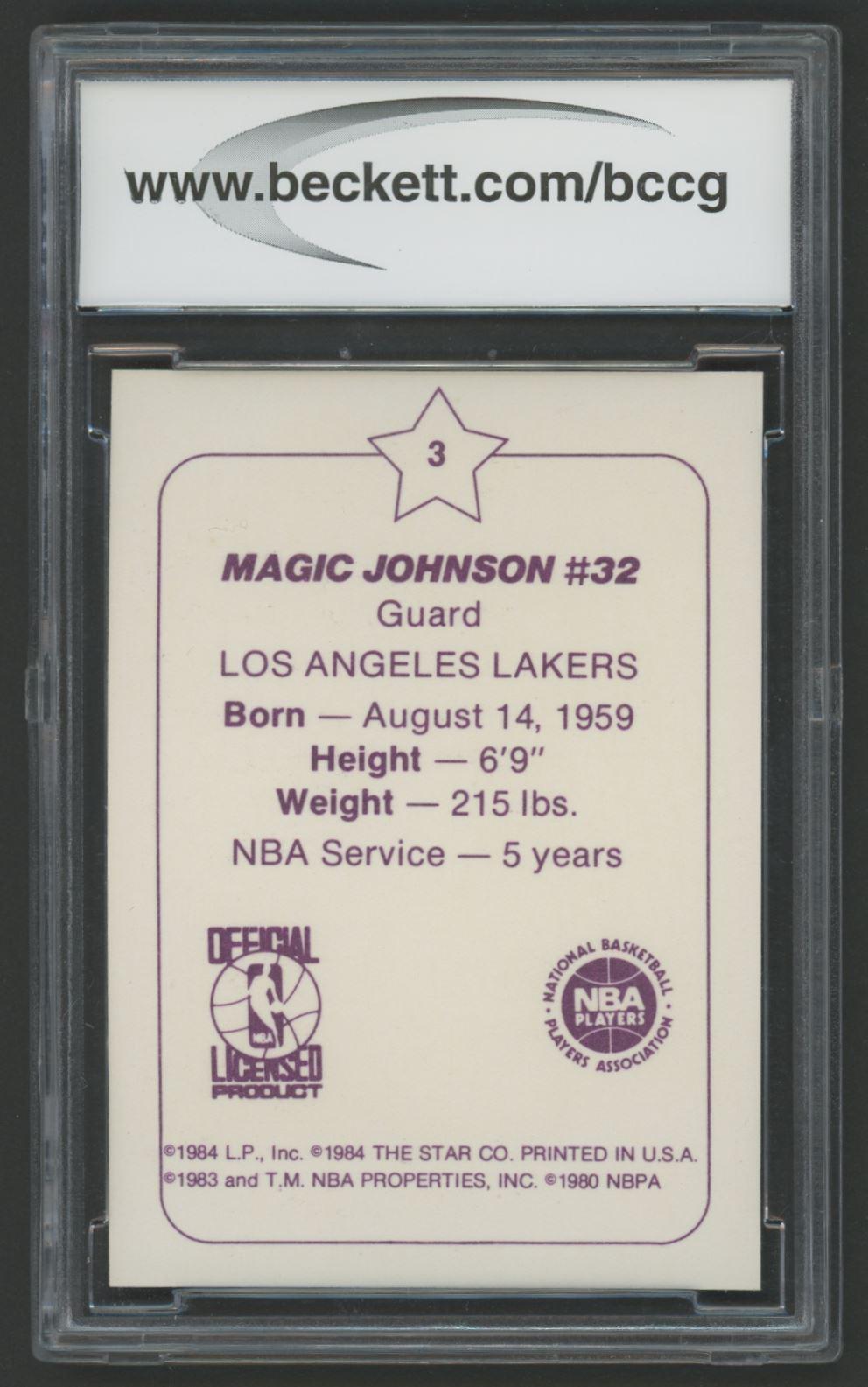 Magic Johnson 1984-85 Star Arena #D3 (BCCG 10) at PristineAuction.com Magic Johnson 1984-85 Star Arena #D3 (BCCG 10) at PristineAuction.com
