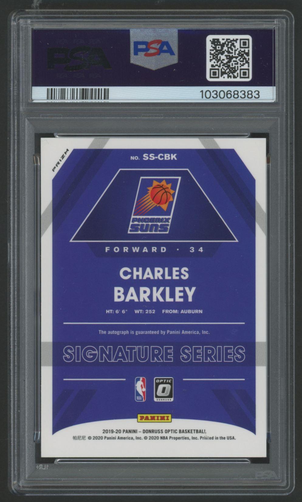 Charles Barkley 2019 Donruss Optic Signature Series Purple #CBK (PSA 9) at PristineAuction.com Charles Barkley 2019 Donruss Optic Signature Series Purple #CBK (PSA 9) at PristineAuction.com
