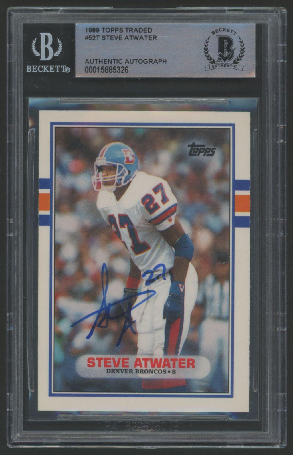 Steve Atwater Signed 1989 Topps Traded #52T (BGS) at PristineAuction.com Steve Atwater Signed 1989 Topps Traded #52T (BGS) at PristineAuction.com