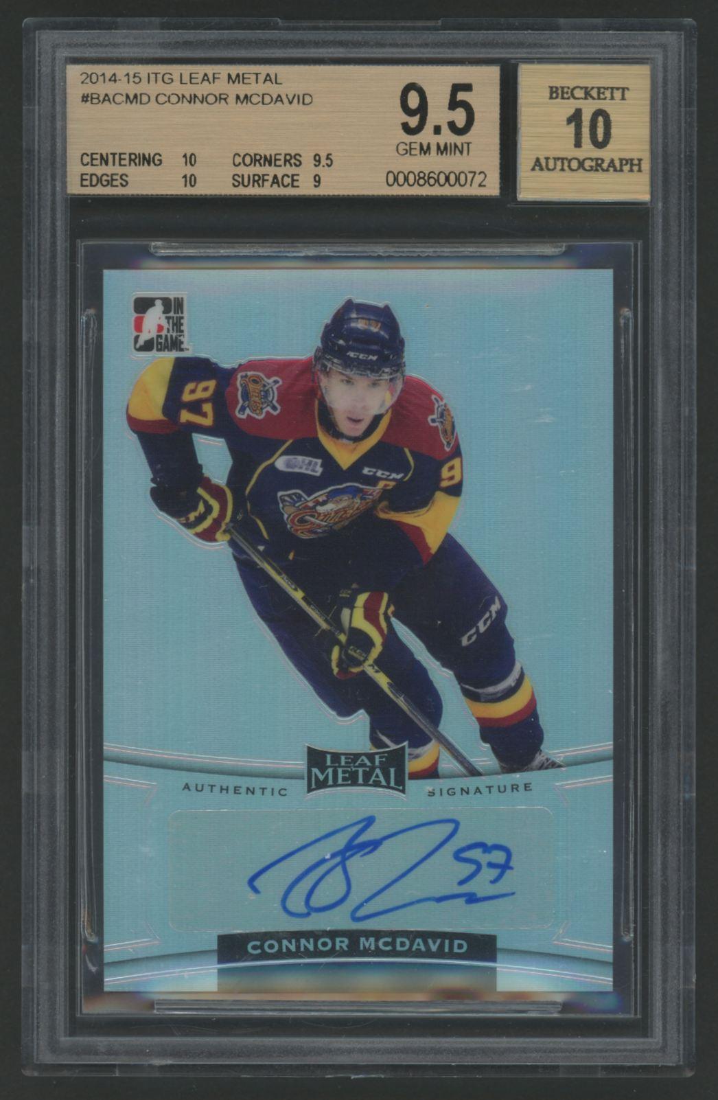 Connor McDavid 2014-15 ITG Leaf Metal #BACMD RC (BGS 9.5 | Auto 10) at PristineAuction.com Connor McDavid 2014-15 ITG Leaf Metal #BACMD RC (BGS 9.5 | Auto 10) at PristineAuction.com