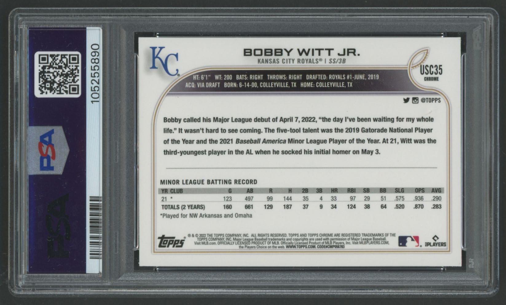 Bobby Witt Jr. 2022 Topps Chrome Update #USC35 (PSA 9) at PristineAuction.com Bobby Witt Jr. 2022 Topps Chrome Update #USC35 (PSA 9) at PristineAuction.com