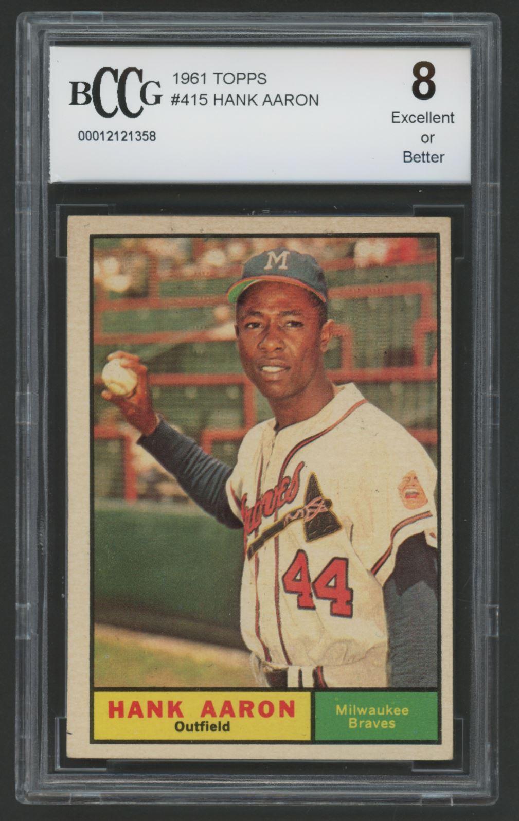 Hank Aaron 1961 Topps #415 (BCCG 8) at PristineAuction.com Hank Aaron 1961 Topps #415 (BCCG 8) at PristineAuction.com