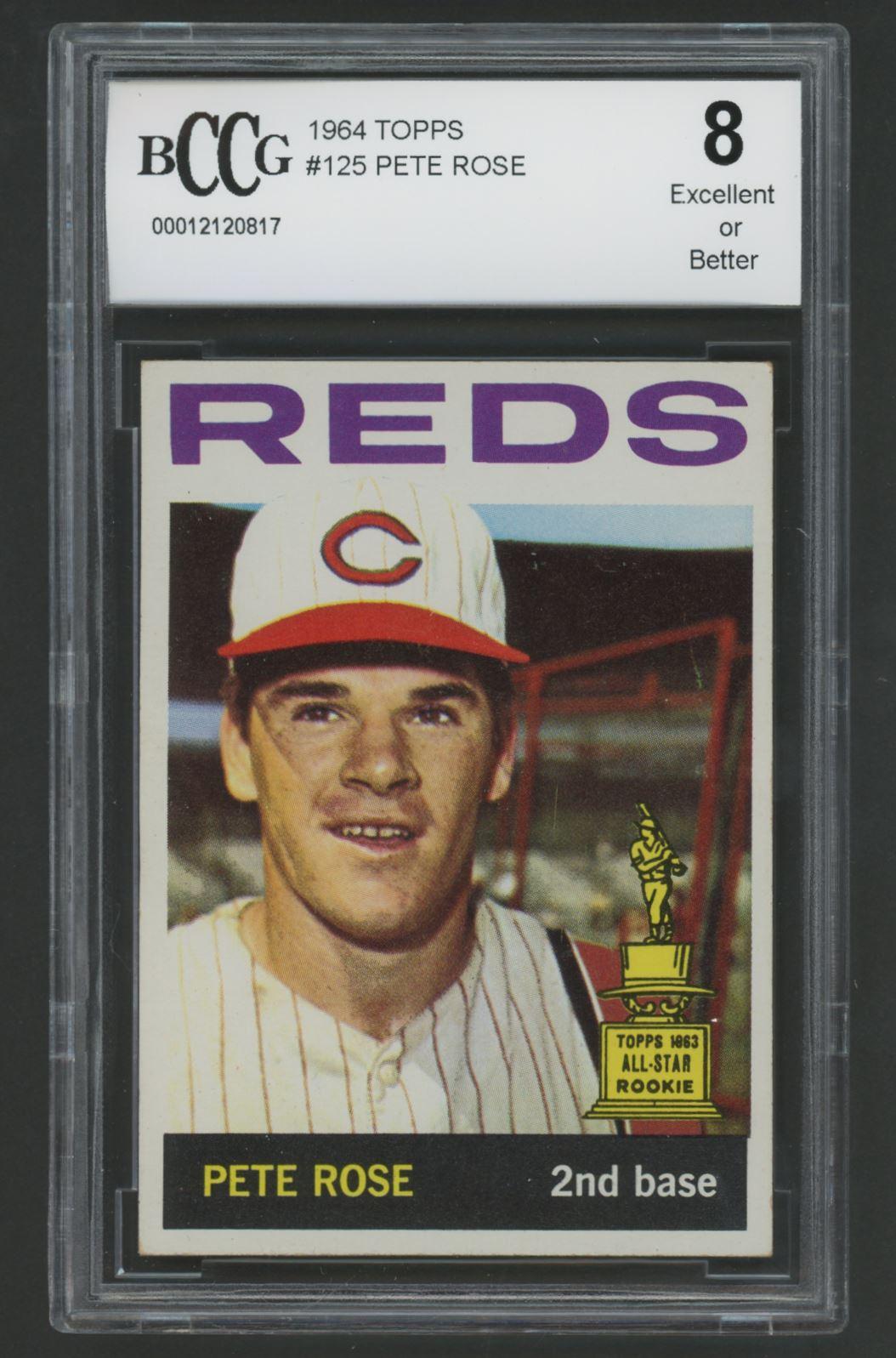 Pete Rose 1964 Topps #125 (BCCG 8) at PristineAuction.com Pete Rose 1964 Topps #125 (BCCG 8) at PristineAuction.com