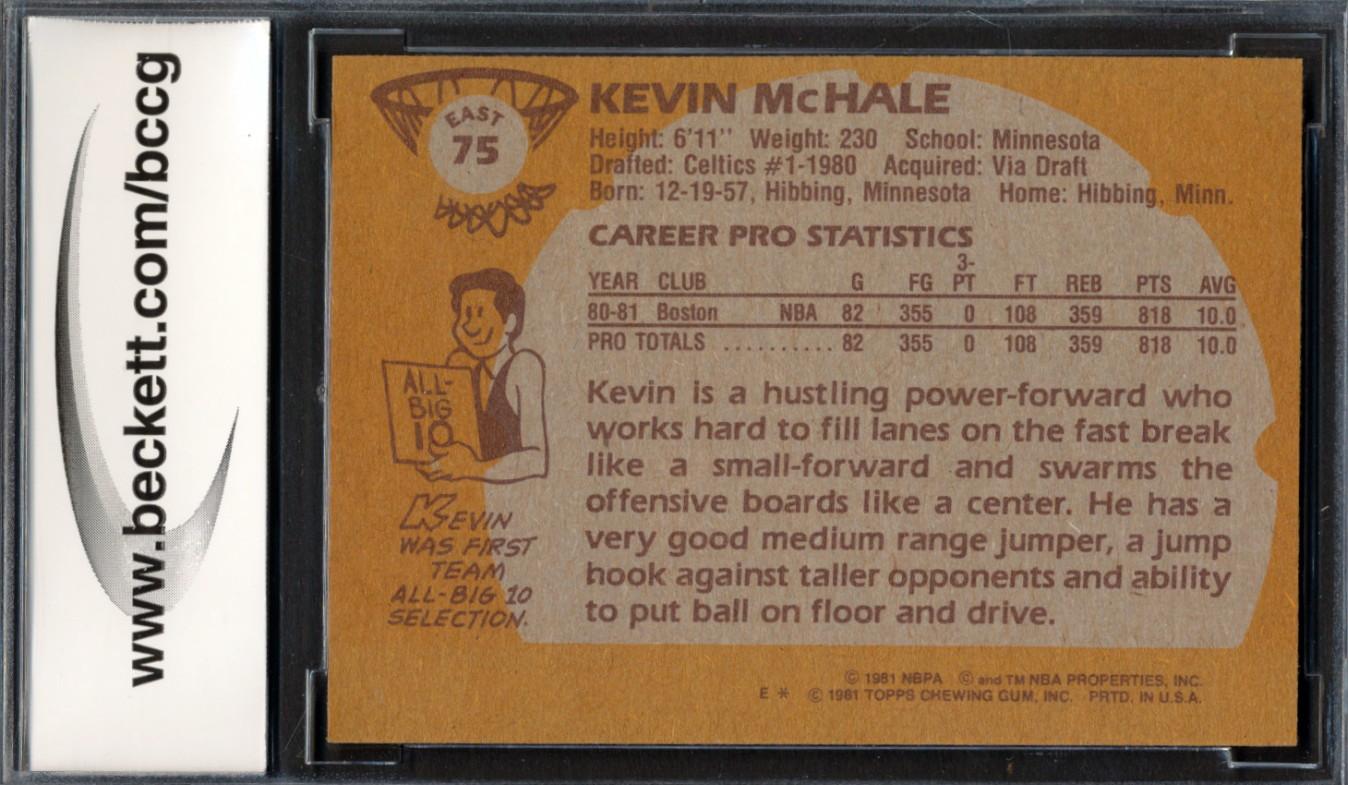 Kevin McHale 1981-82 Topps #E75 RC (BCCG 8) at PristineAuction.com Kevin McHale 1981-82 Topps #E75 RC (BCCG 8) at PristineAuction.com