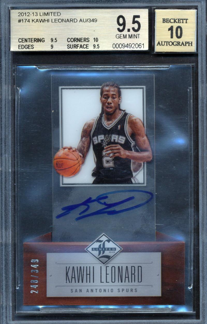 Kawhi Leonard 2012-13 Limited #174 AU #248/349 RC (BGS 9.5 | Autograph Graded BGS 10) at PristineAuction.com Kawhi Leonard 2012-13 Limited #174 AU #248/349 RC (BGS 9.5 | Autograph Graded BGS 10) at PristineAuction.com