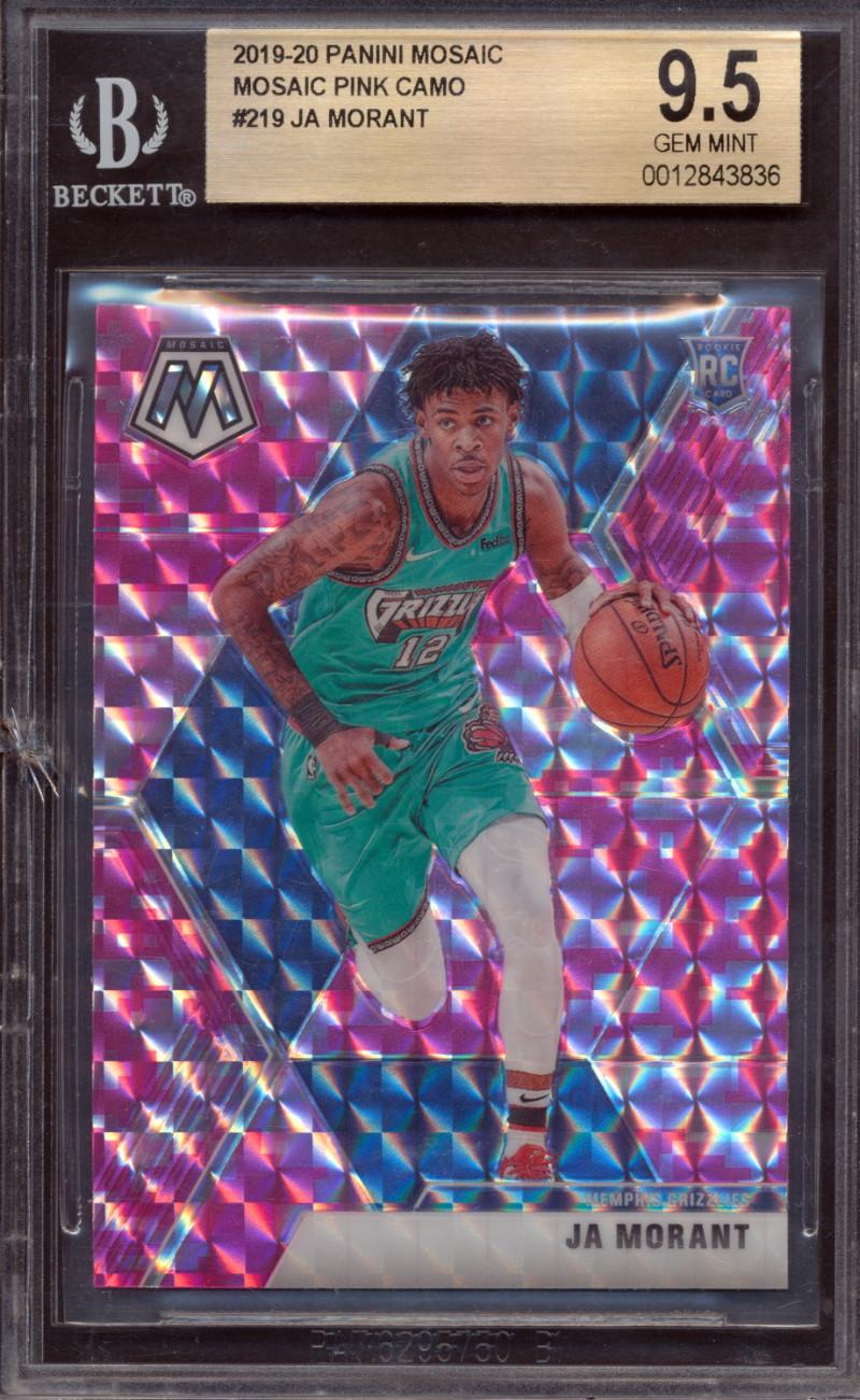 Ja Morant 2019-20 Panini Mosaic Mosaic Pink Camo #219 RC (BGS 9.5) at PristineAuction.com Ja Morant 2019-20 Panini Mosaic Mosaic Pink Camo #219 RC (BGS 9.5) at PristineAuction.com