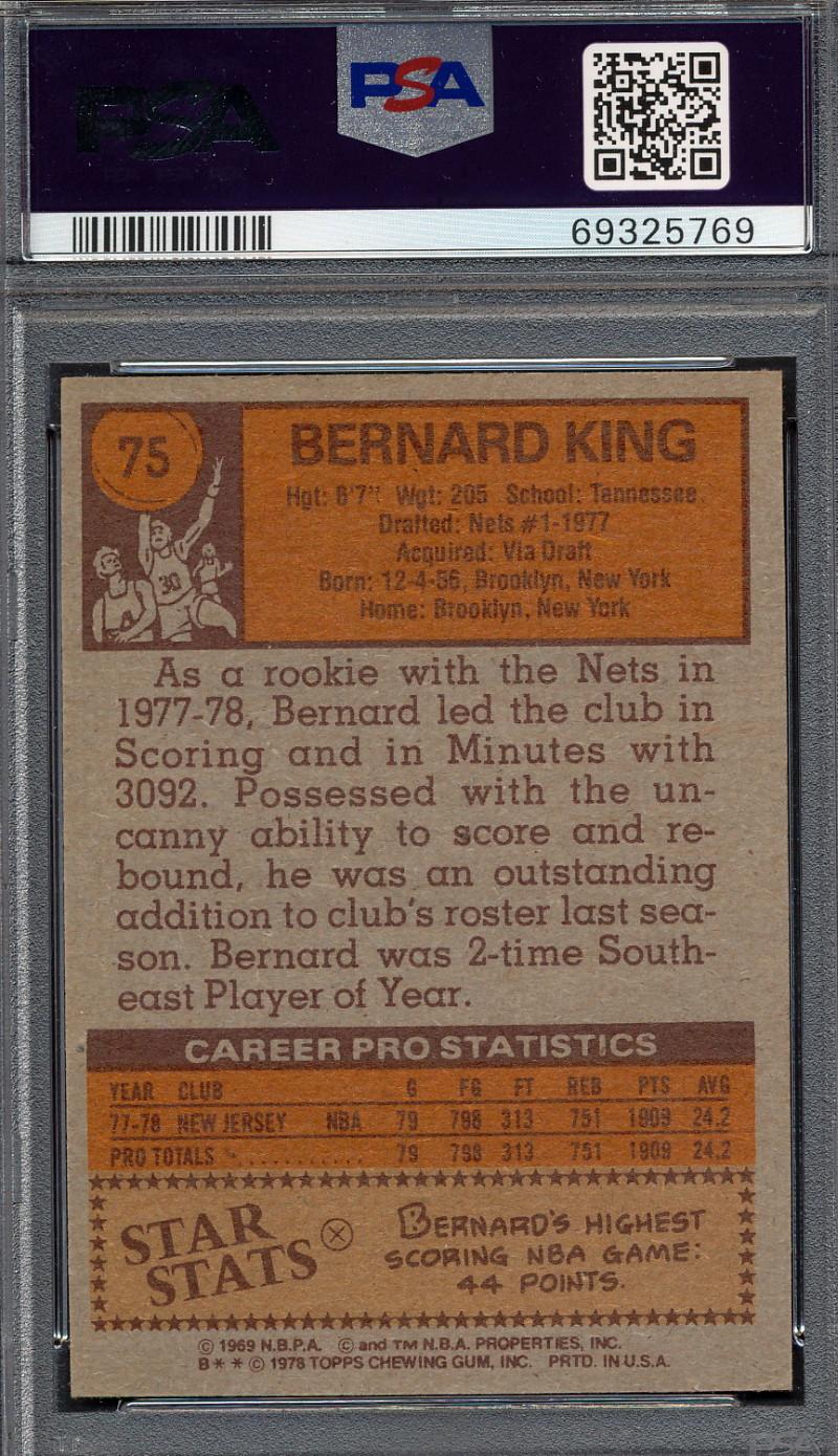 Bernard King Signed 1978-79 Topps #75 RC (PSA 7 | Autograph Graded 10) at PristineAuction.com Bernard King Signed 1978-79 Topps #75 RC (PSA 7 | Autograph Graded 10) at PristineAuction.com