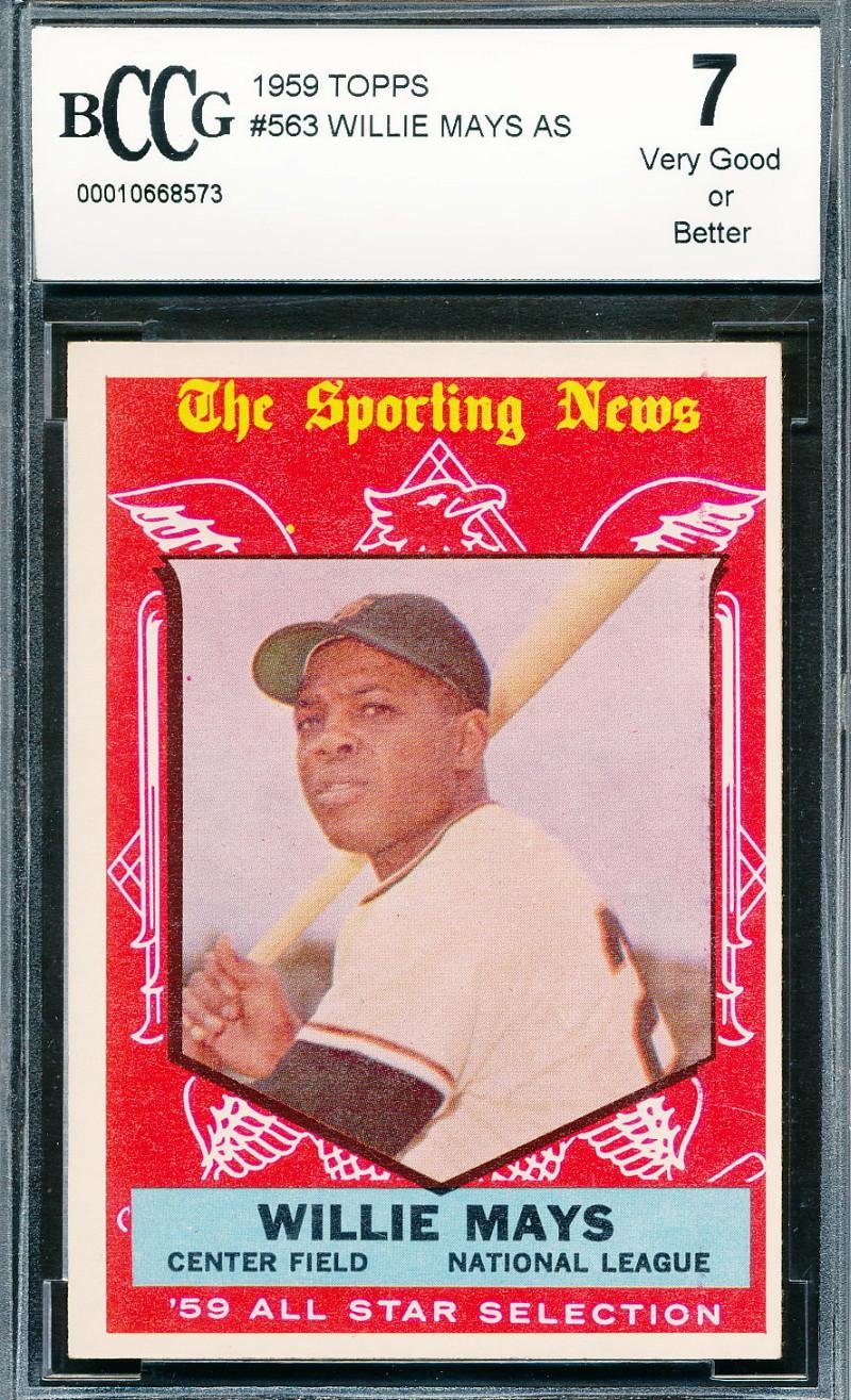 Willie Mays 1959 Topps #563 AS (BCCG 7) at PristineAuction.com Willie Mays 1959 Topps #563 AS (BCCG 7) at PristineAuction.com