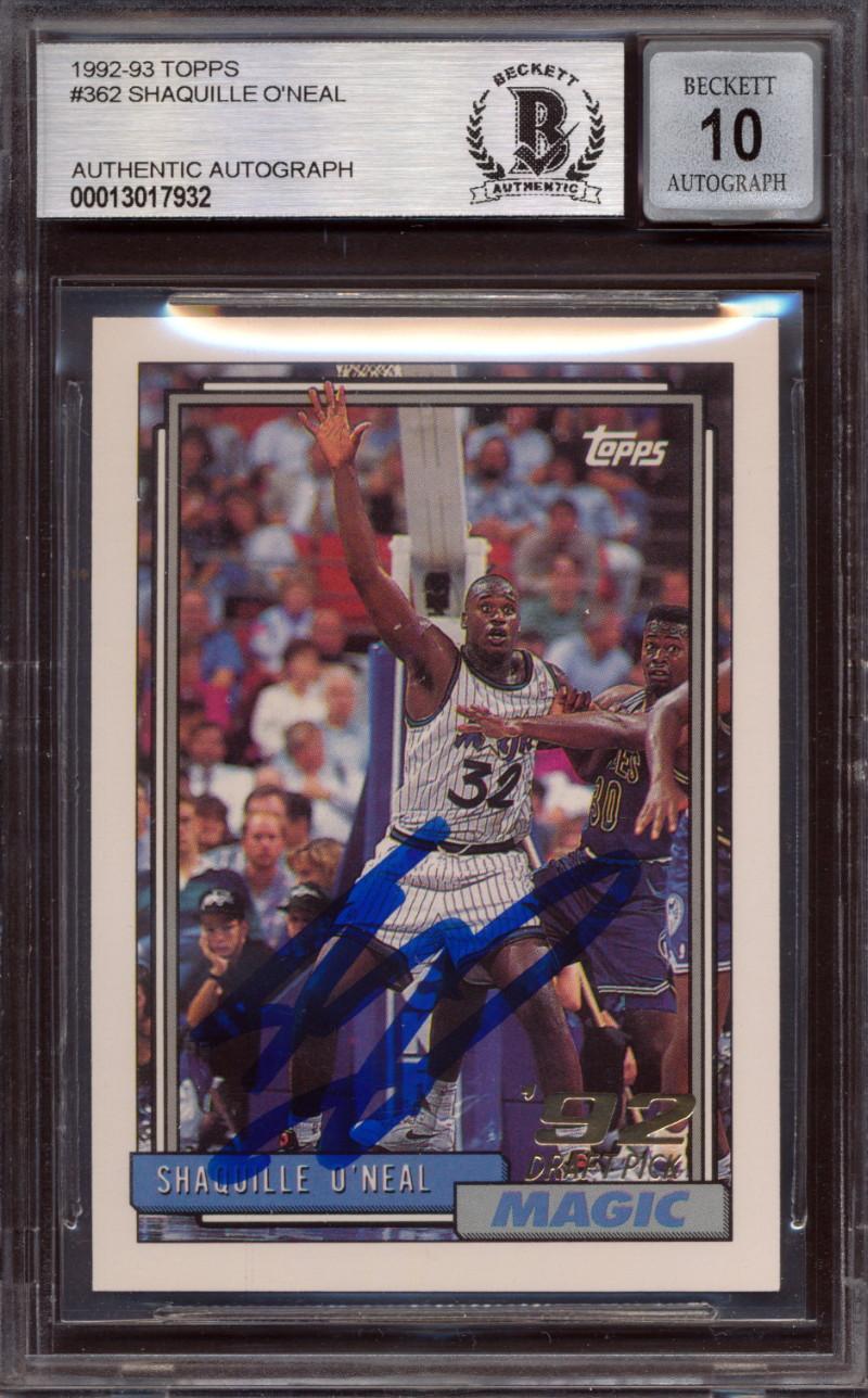 Shaquille O'Neal Signed 1992-93 Topps #362 RC (BGS | Autograph Graded 10) at PristineAuction.com Shaquille O'Neal Signed 1992-93 Topps #362 RC (BGS | Autograph Graded 10) at PristineAuction.com
