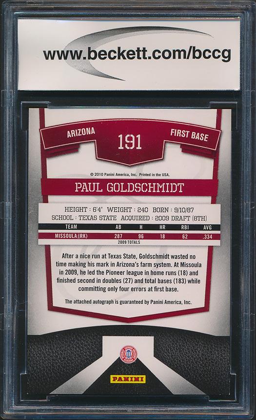 Paul Goldschmidt 2010 Donruss Elite Extra Edition AU #191 #551/820 (BCCG 10) at PristineAuction.com Paul Goldschmidt 2010 Donruss Elite Extra Edition AU #191 #551/820 (BCCG 10) at PristineAuction.com
