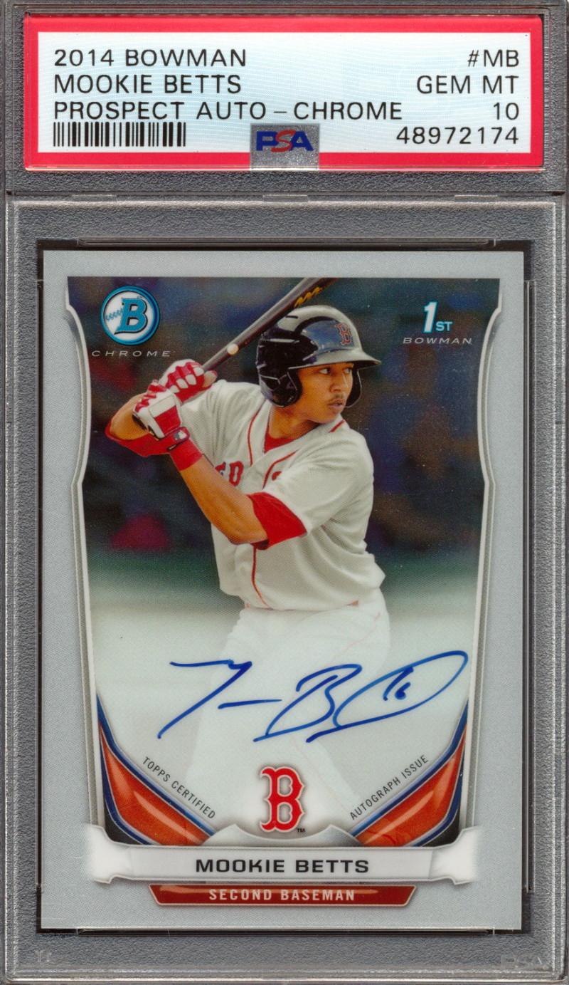Mookie Betts 2014 Bowman Chrome Prospect Autographs #BCAPMB (PSA 10) at PristineAuction.com Mookie Betts 2014 Bowman Chrome Prospect Autographs #BCAPMB (PSA 10) at PristineAuction.com