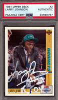 Larry Johnson Signed 1991-92 Upper Deck #2 RC (PSA) at PristineAuction.com