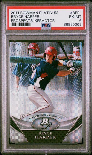 Bryce Harper 2011 Bowman Platinum Prospects Xfractor #BPP1 RC (PSA 6) at PristineAuction.com Bryce Harper 2011 Bowman Platinum Prospects Xfractor #BPP1 RC (PSA 6) at PristineAuction.com