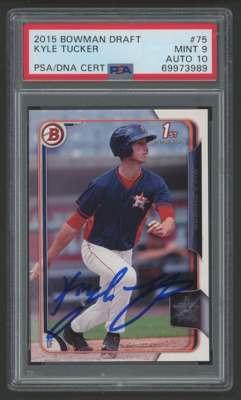 Kyle Tucker Signed 2015 Bowman Draft #75 RC (PSA 9 | Autograph Graded 10) at PristineAuction.com Kyle Tucker Signed 2015 Bowman Draft #75 RC (PSA 9 | Autograph Graded 10) at PristineAuction.com
