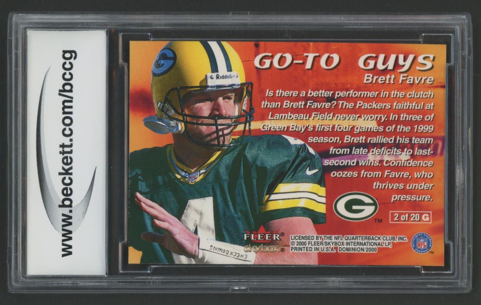 Brett Favre 2000 SkyBox Dominion Go-To Guys #2 (BCCG 10) at PristineAuction.com Brett Favre 2000 SkyBox Dominion Go-To Guys #2 (BCCG 10) at PristineAuction.com
