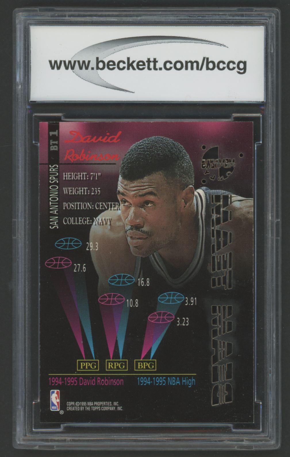 David Robinson 1995-96 Stadium Club Members Only Parallel I #BT1 (BCCG 10) at PristineAuction.com David Robinson 1995-96 Stadium Club Members Only Parallel I #BT1 (BCCG 10) at PristineAuction.com