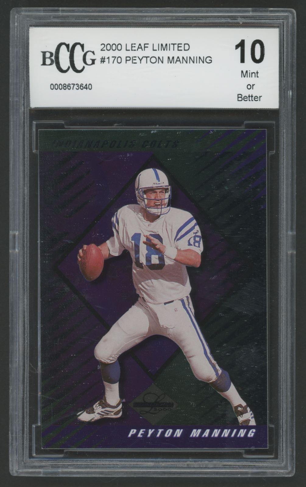 Peyton Manning 2000 Leaf Limited #170 #15/2000 (BCCG 10) at PristineAuction.com Peyton Manning 2000 Leaf Limited #170 #15/2000 (BCCG 10) at PristineAuction.com
