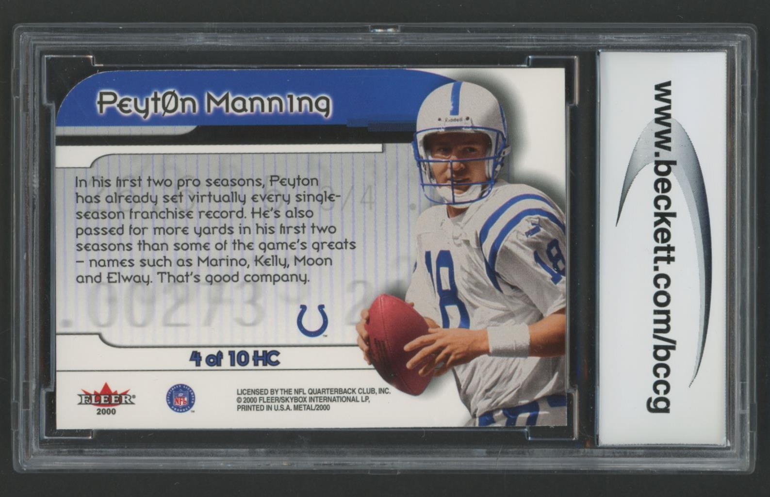 Peyton Manning 2000 Metal Hot Commodities #4 (BCCG 10) at PristineAuction.com Peyton Manning 2000 Metal Hot Commodities #4 (BCCG 10) at PristineAuction.com