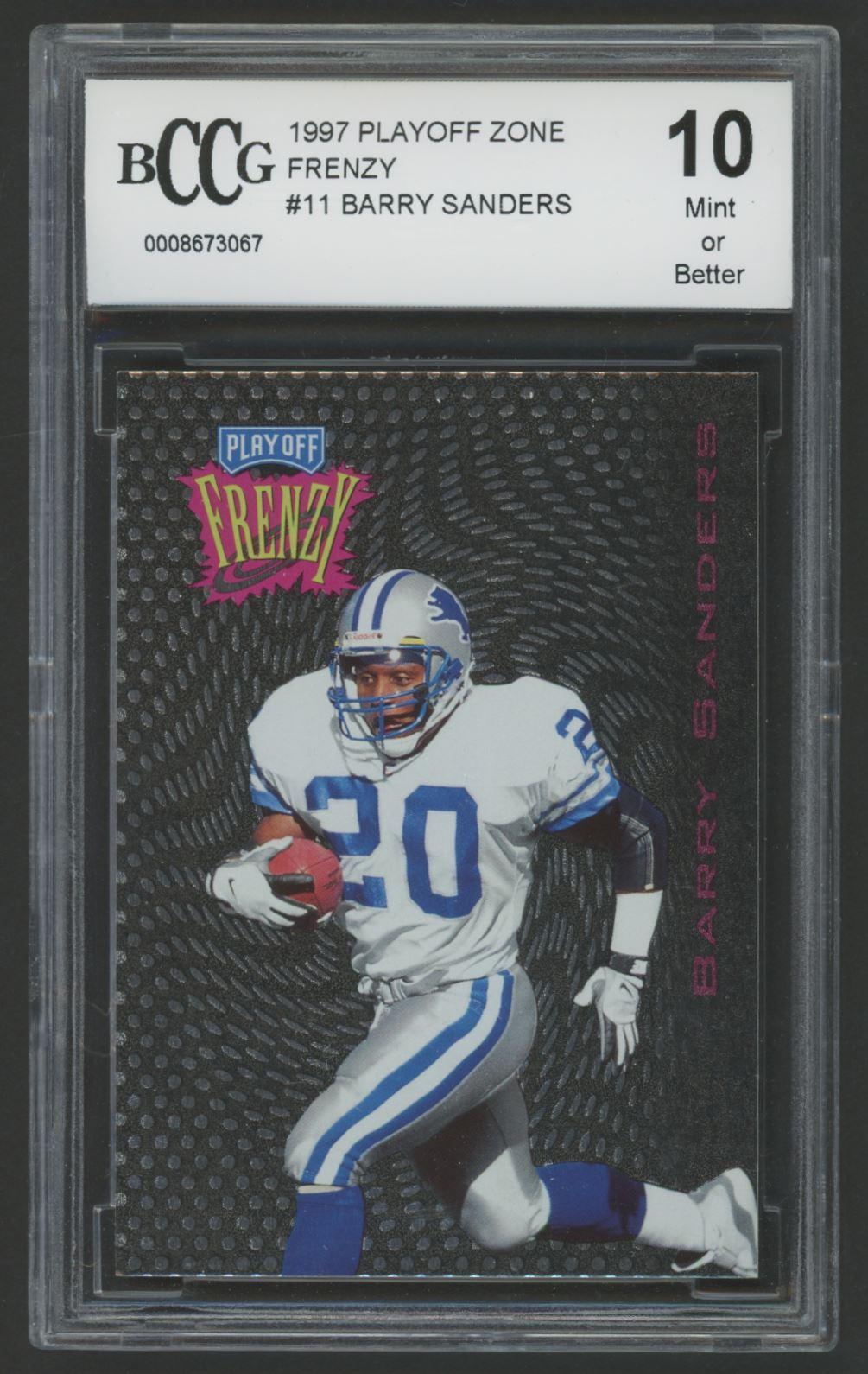Barry Sanders 1997 Playoff Zone Frenzy #11 (BCCG 10) at PristineAuction.com Barry Sanders 1997 Playoff Zone Frenzy #11 (BCCG 10) at PristineAuction.com