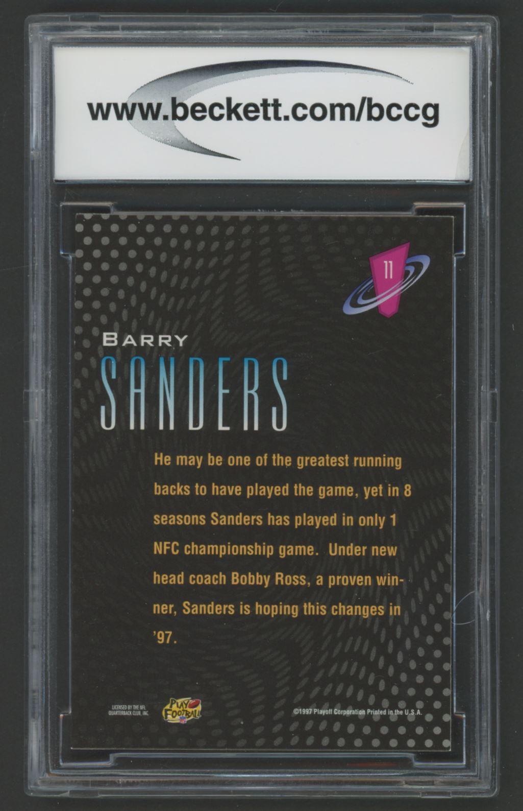 Barry Sanders 1997 Playoff Zone Frenzy #11 (BCCG 10) at PristineAuction.com Barry Sanders 1997 Playoff Zone Frenzy #11 (BCCG 10) at PristineAuction.com