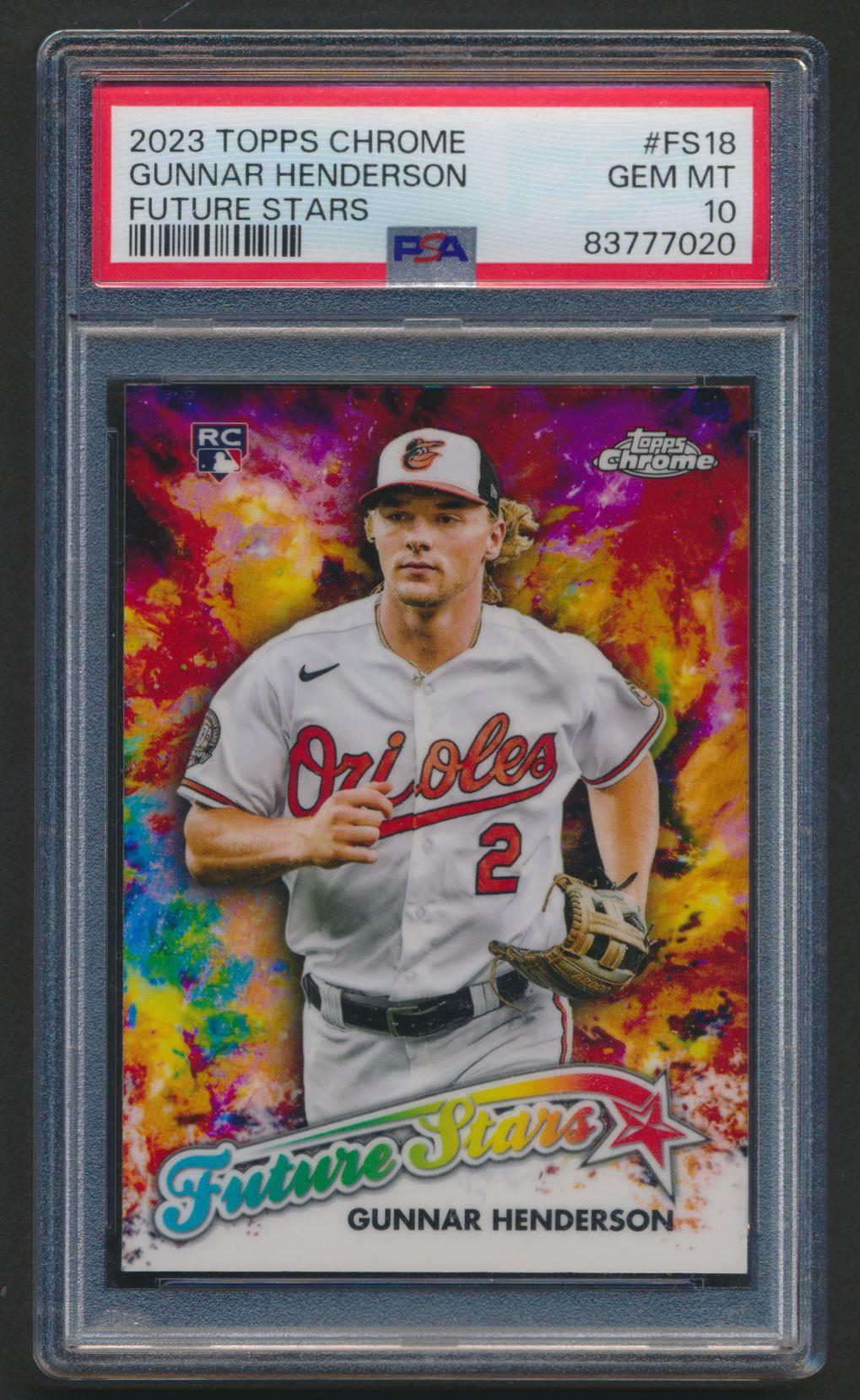 Gunnar Henderson 2023 Topps Chrome Future Stars #FS18 RC (PSA 10) at PristineAuction.com Gunnar Henderson 2023 Topps Chrome Future Stars #FS18 RC (PSA 10) at PristineAuction.com