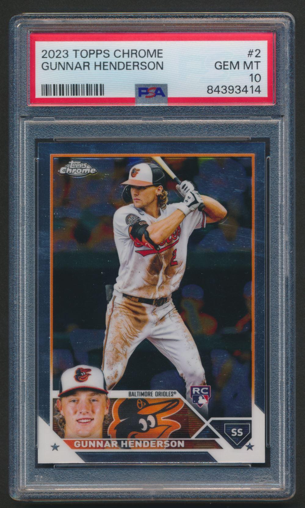 Gunnar Henderson 2023 Topps Chrome #2 RC (PSA 10) at PristineAuction.com Gunnar Henderson 2023 Topps Chrome #2 RC (PSA 10) at PristineAuction.com