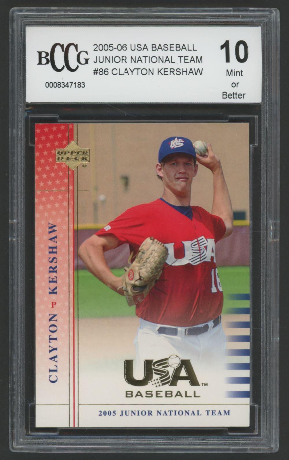 Clayton Kershaw 2005-06 USA Baseball Junior National Team #86 (BCCG 10) at PristineAuction.com Clayton Kershaw 2005-06 USA Baseball Junior National Team #86 (BCCG 10) at PristineAuction.com
