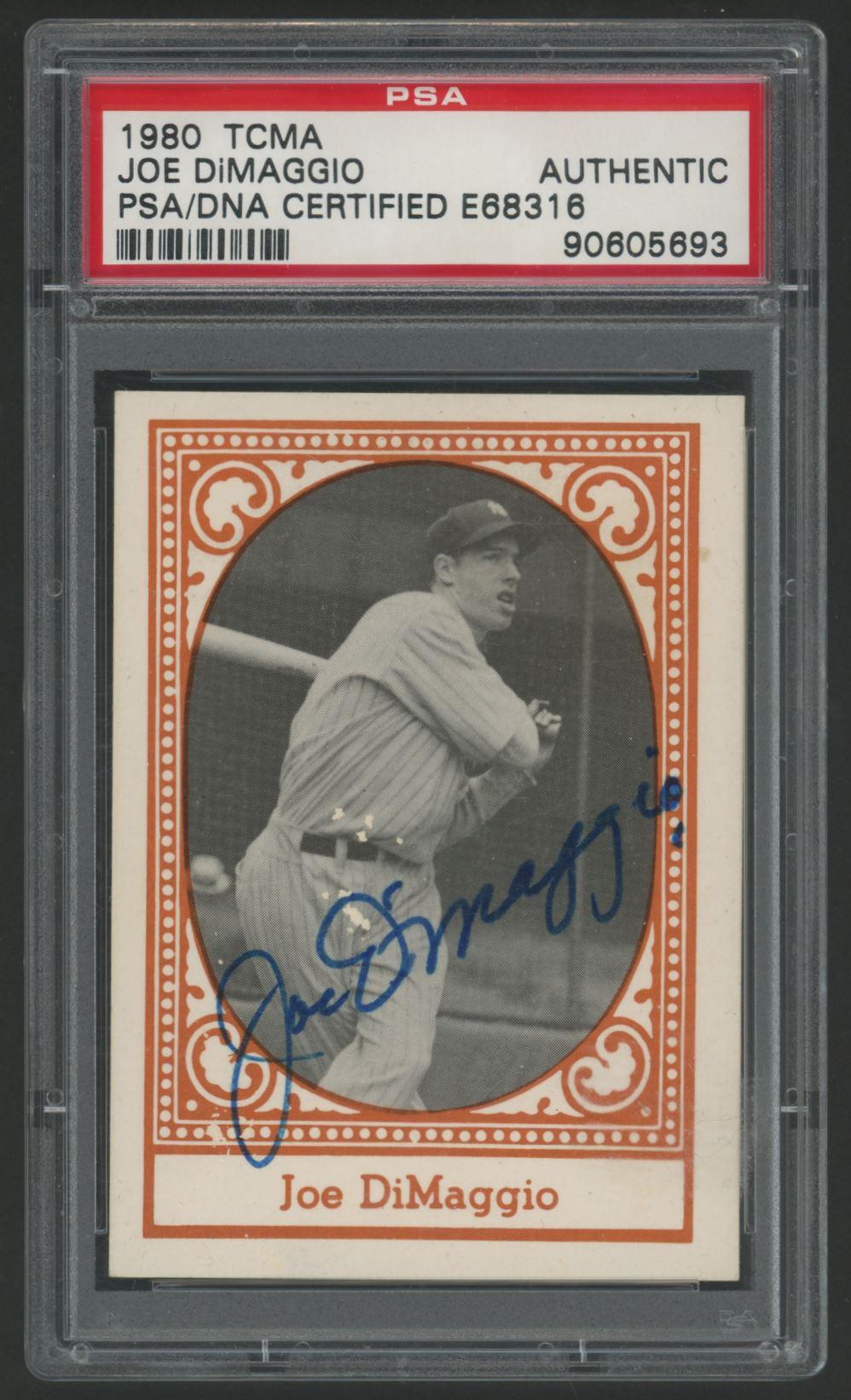 Joe DiMaggio Signed 1980 Yankees Greats TCMA #7 (PSA) at PristineAuction.com Joe DiMaggio Signed 1980 Yankees Greats TCMA #7 (PSA) at PristineAuction.com